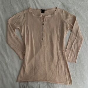 Darjoni Baby Pink Henley Sweater Cotton 3/4 Sleeve